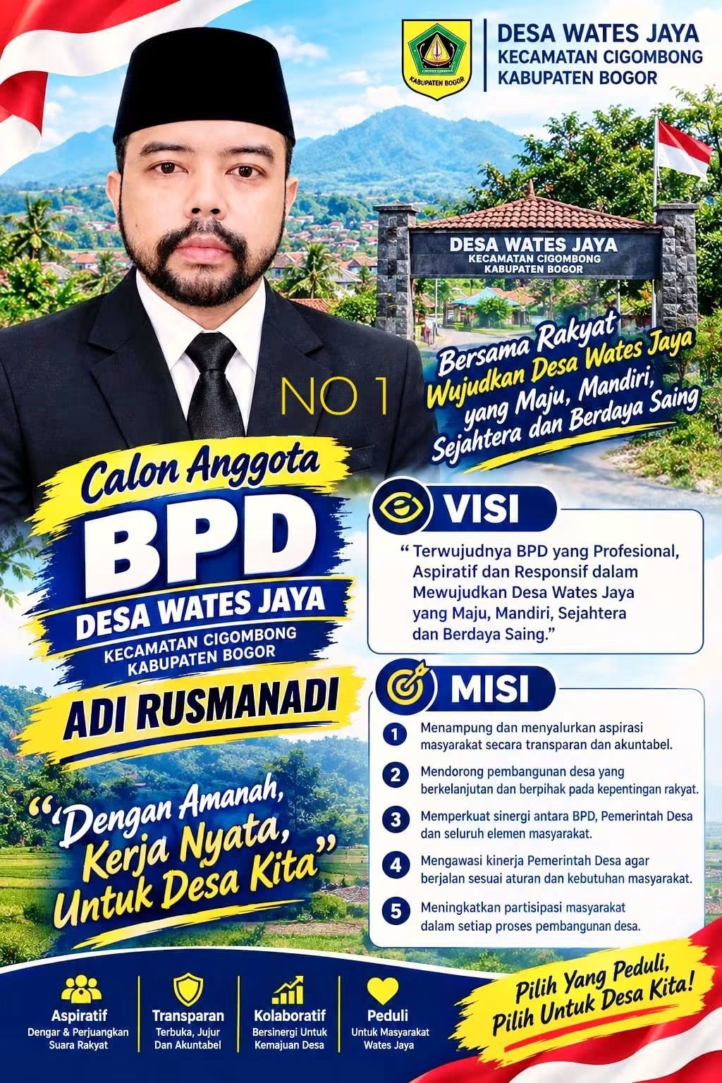 Adi Rusmanadi Siap Maju sebagai Calon BPD Watesjaya, Bawa Gagasan Penguatan Aspirasi Warga